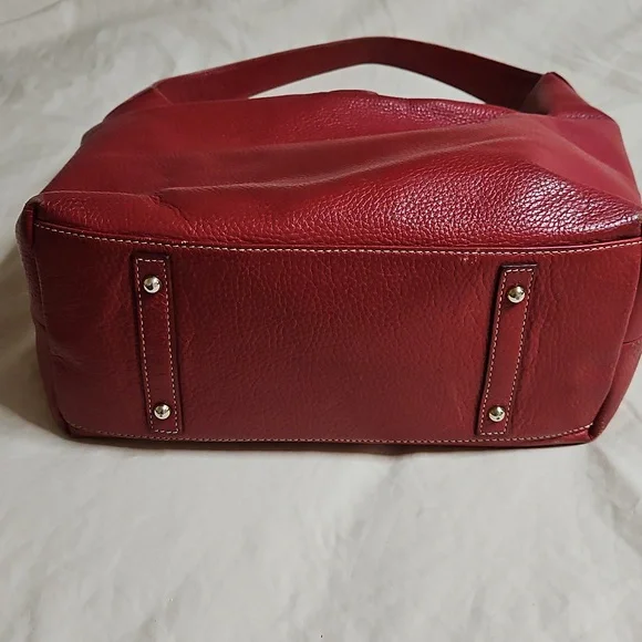 Dooney & Bourke Red Pebble Leather Hobo Shoulder Bag - Picture 5 of 10